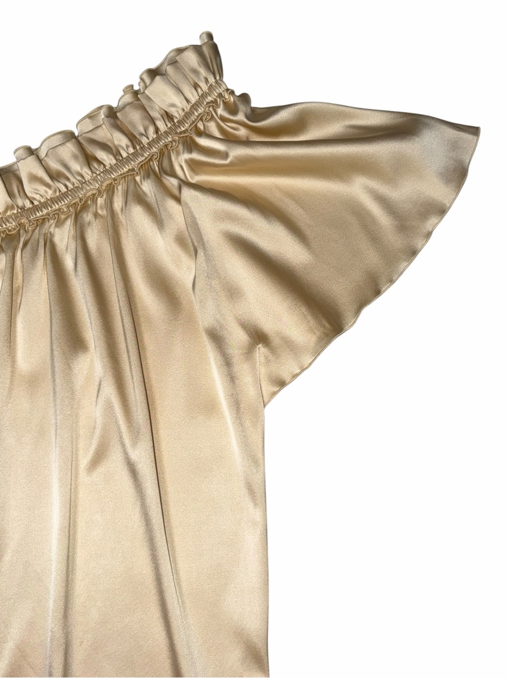 St. John Liquid Silk Asymmetric Top One Shoulder
Blouse Champagne Gold Sz 6 - Picture 4 of 15